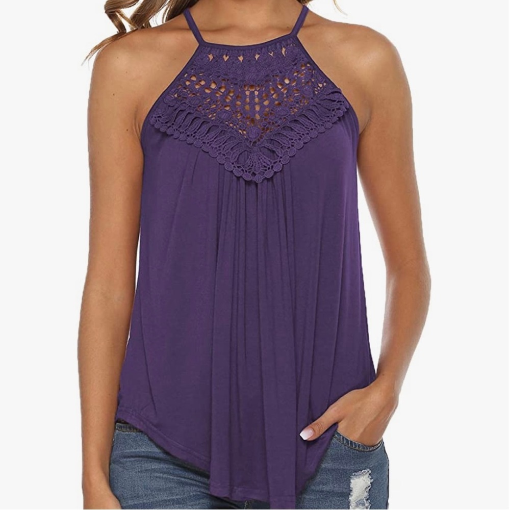 ☀️ Spaghetti Strap Flowy Halter Top